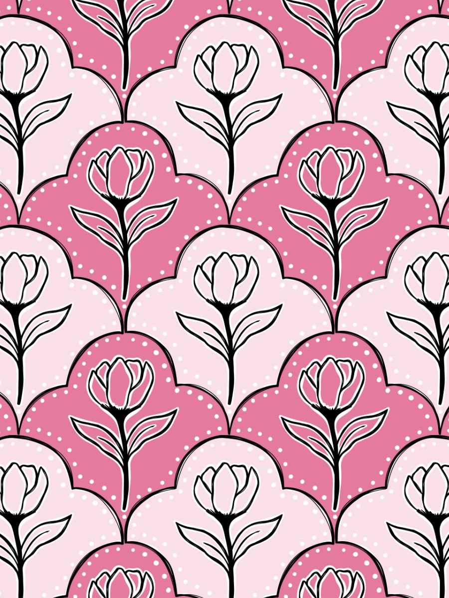 Fancy Scallop Flowers with Pink