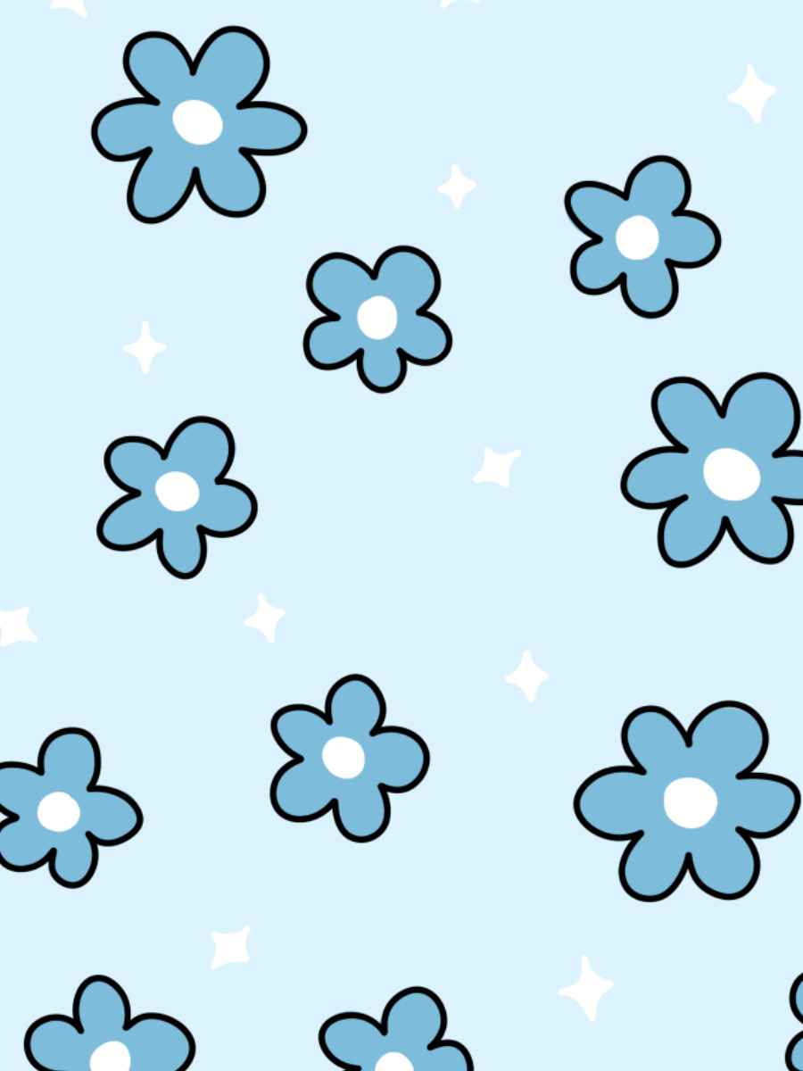 Blue Flowers and Sparkles