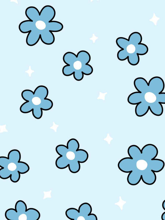 Blue Flowers and Sparkles