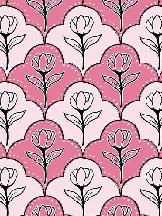 Fancy Scallop Flowers with Pink