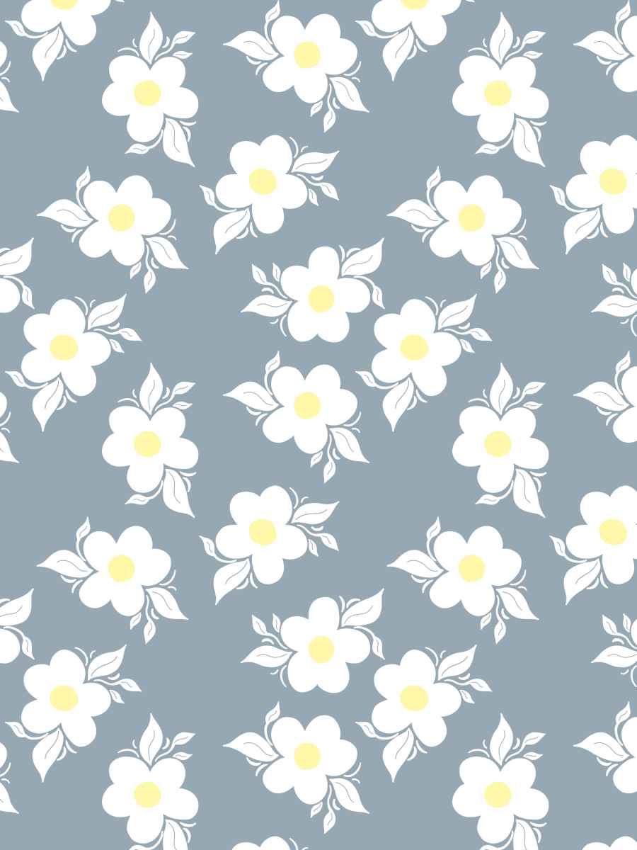 Dusty Blue with Daisies