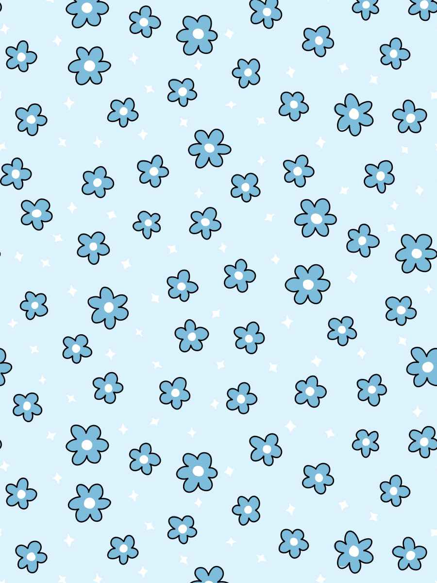 Blue Flowers and Sparkles