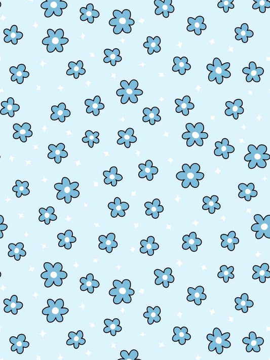 Blue Flowers and Sparkles